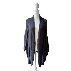 Lululemon Womens Open Front Cardigan Gray Knit Sweater Sz M/L Dolman Sleeve Yoga